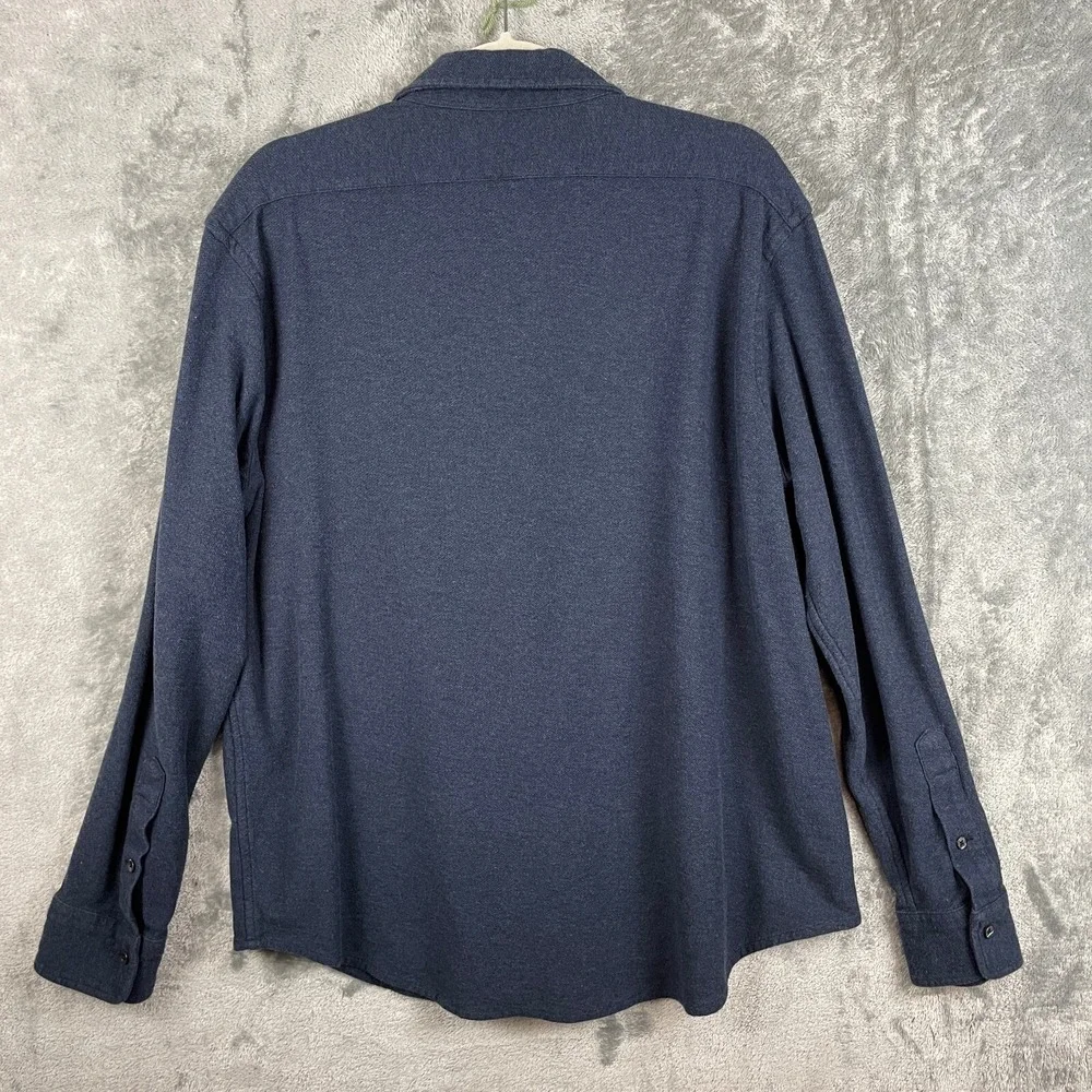 Polo Ralph Lauren Blue Long Sleeve Button Front Thicker Cotton Shirt Mens‎ XL